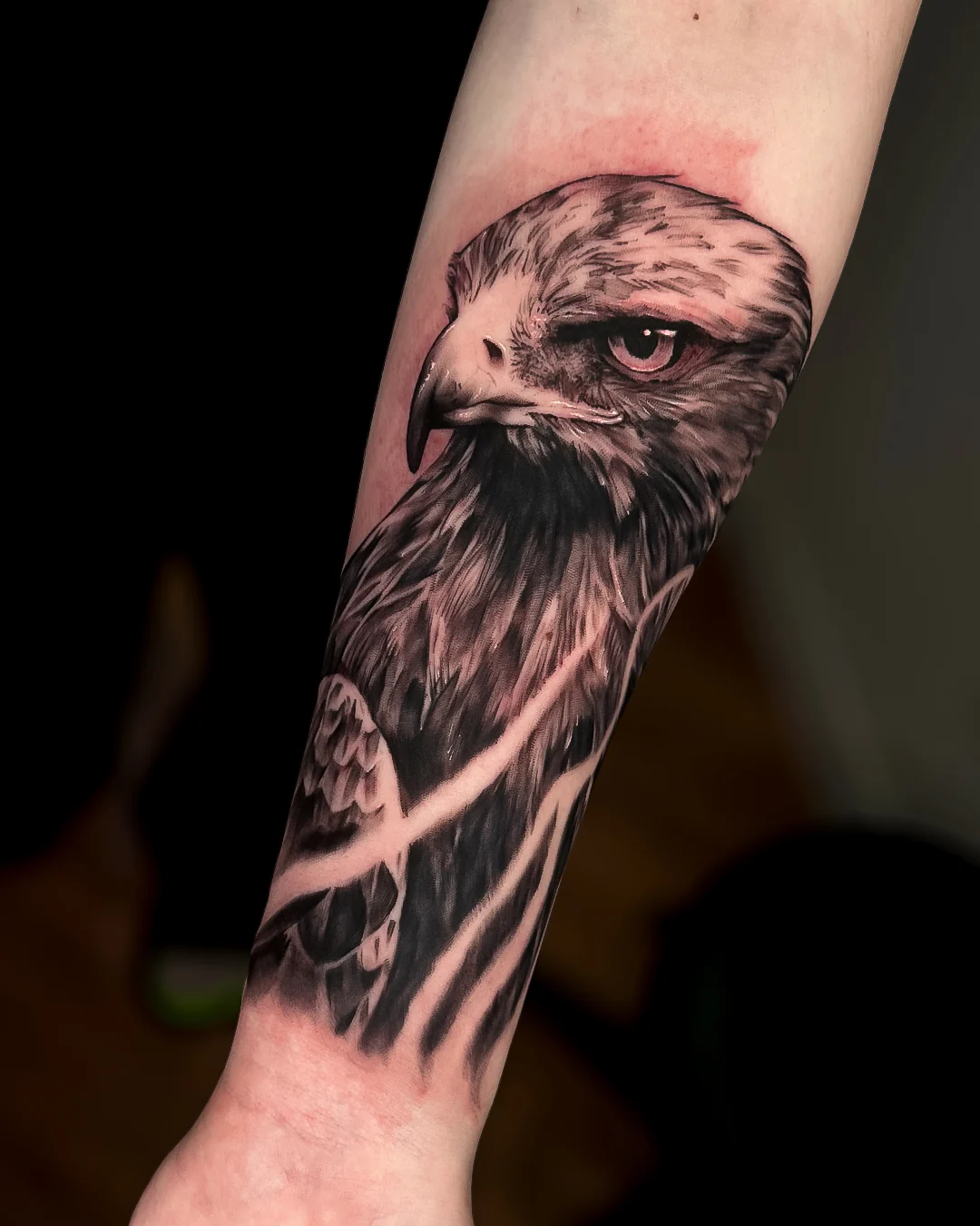 Black and Grey eagle tattoo by SSAB in Seoul