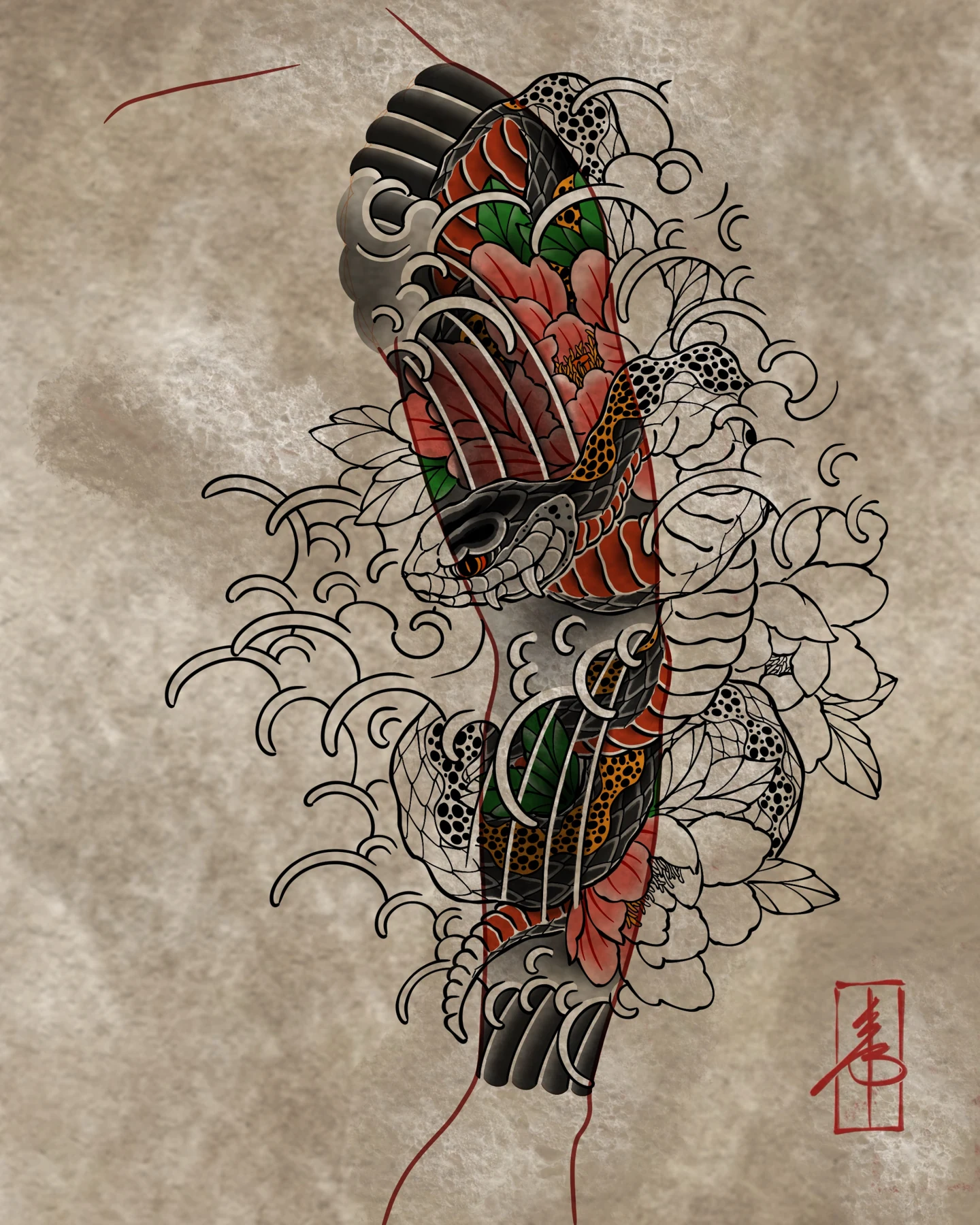 Floral sleeve composition — design study by SSAB