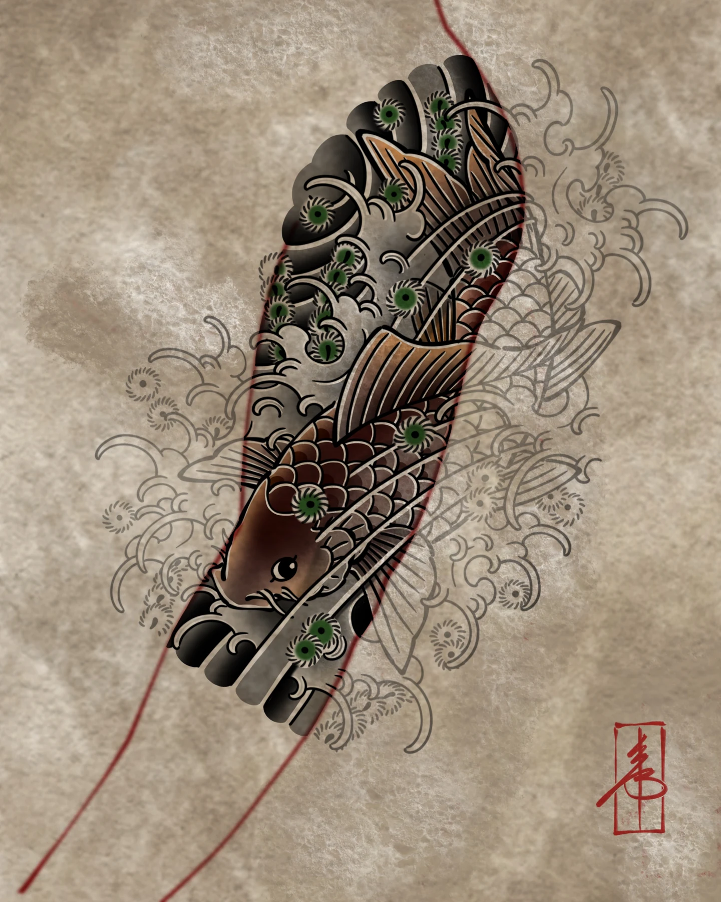Koi and green accents — design study by SSAB