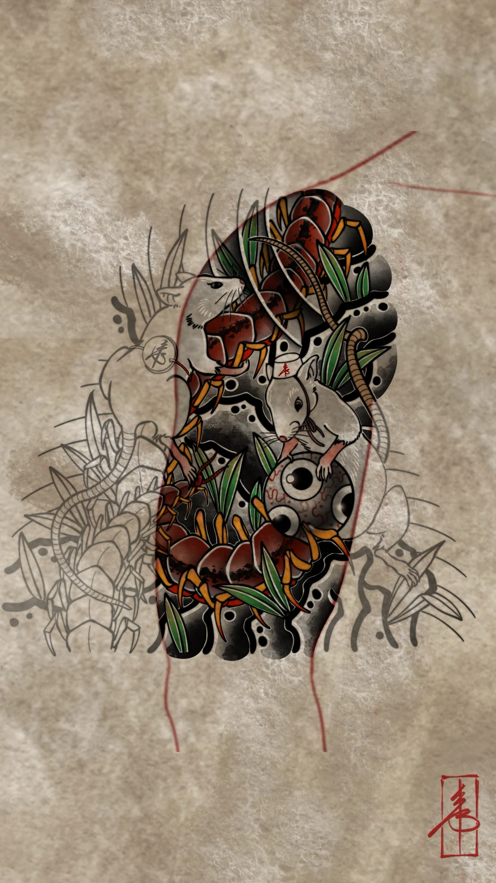 Mask and floral composition — design study by SSAB
