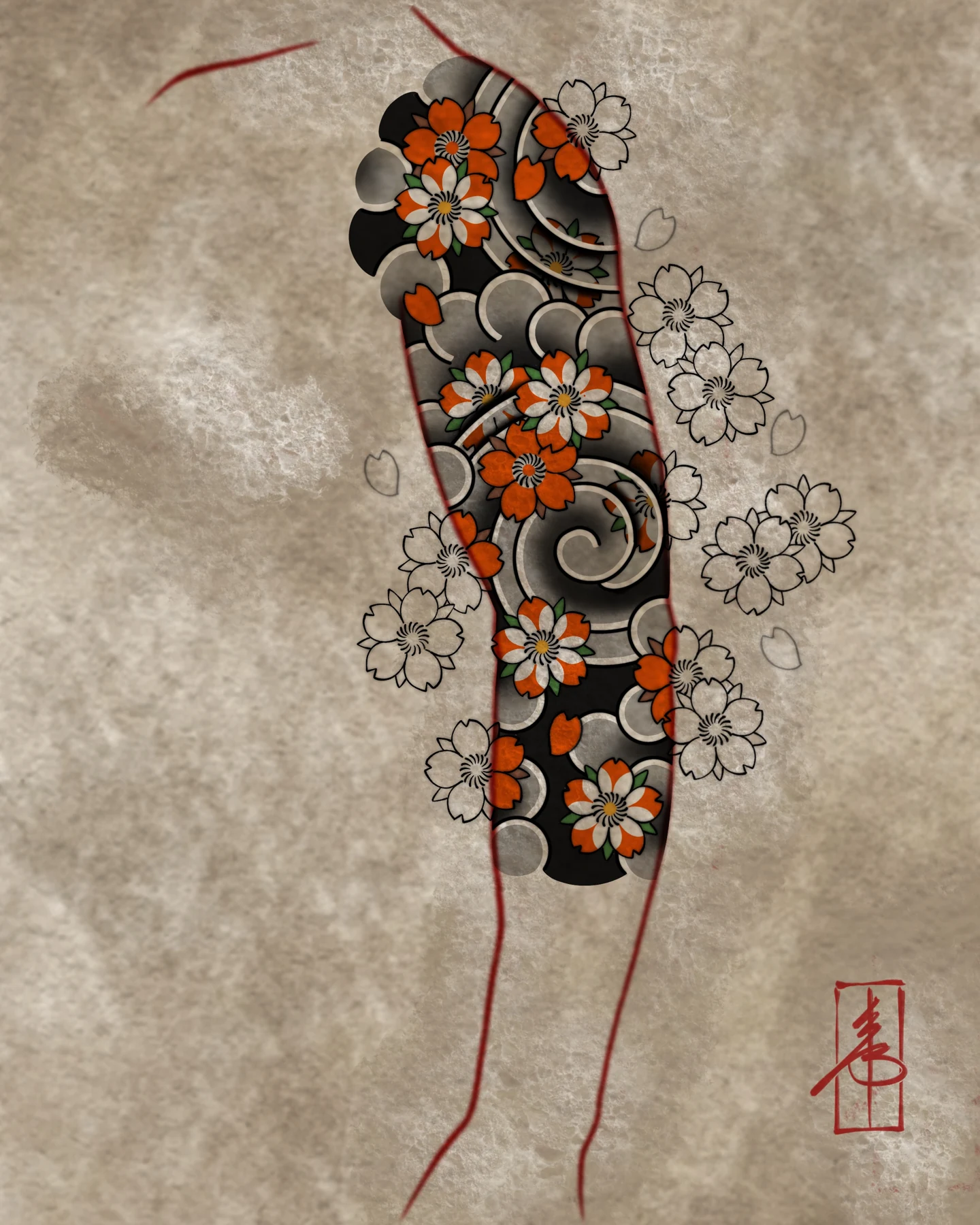 Floral sleeve study — design study by SSAB